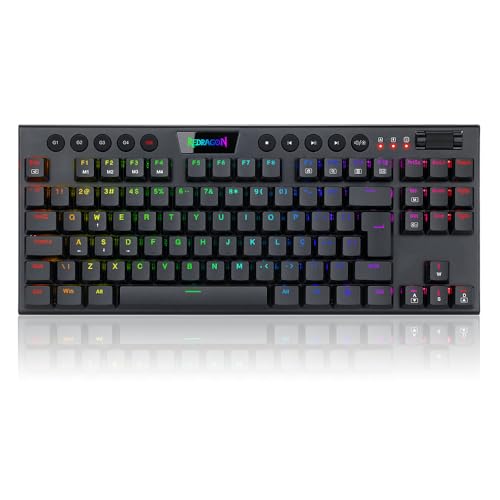 Teclado Mecânico Gamer Redragon Horus, c/Cabo 1,5m, TKL, RGB, USB 2.0, Switch Marrom, ABNT2, Preto - K622-RGB (PT-BROWN)