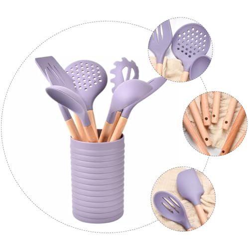 Ensemble ustensiles cuisine silicone bois louche soupe - 3