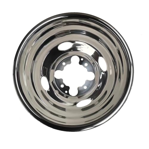 Image of 4pcs 16 inch Polished 304 Stainless Steel Wheel Simulators for F350 /E350 /E450 | Dually 8 Lug 4 Hand Hole,Screw-on Hub Cap Skins Liners Covers, Fit 74-00 Chevy GMC 3500, Fit 74-98 F350, Fit 08-21 E350 /E450
