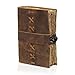 Leather Bound Vintage Journal for Women & Men - Book of Shadows - Lock Closure - 200 Pages of Antique Deckle Edges Handmade Paper - Rustic Brown Color
