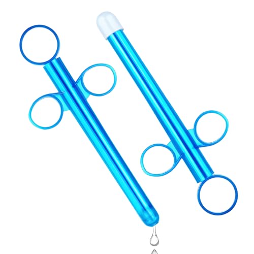 Image of 2 Pack Lube Applicator - Lube Shooter with Smooth Rounded Cap,Lube Applicator Reusable,Suitable for Men and Women Blue