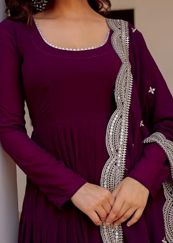 Image of Wedani Georgette Sequins Work Anarkali Kurta Set for Women