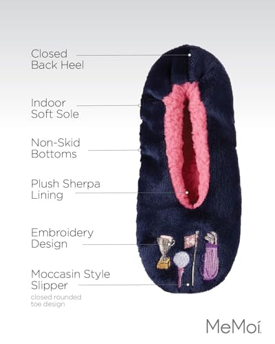 MeMoi Women's Golf Sherpa Lined Slippers3