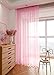 MIANBO Pink Sheer Curtains 84 Inches Length 2 Panels Set Window Sheer Curtains Basic Rod Pocket for Bedroom Children Living Room Yard Kitchen