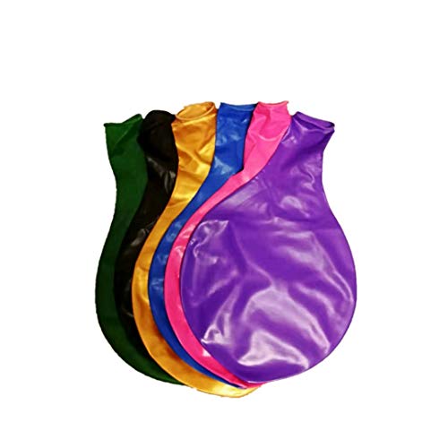 CHSYOO Lot de 6 grands ballons géants en latex de 90 cm de diamètre pour la décoration, violet, vert, noir, doré, bleu, rose