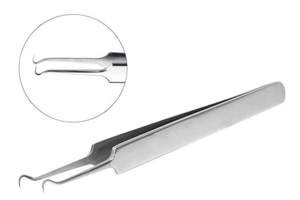 Blackhead Tweezer - Professional Curved Steel Tip Surgical Comedone & Splinter Extractor by Rapid Vitality. Ideal Blemish & Acne Remover Tool Means Flawless Facial Skin