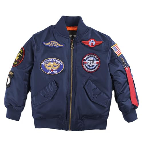 Image of CORIRESHA Kids Bomber Jacket Full Zip Badge Thermal Jacket with Pockets