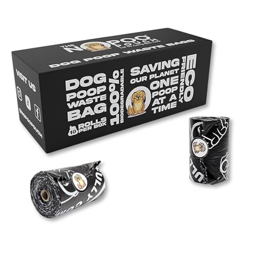 Image of Dog Poop Bags Rolls - 100% Leak Proof Biodegradable Poop Bags for Dogs - Fully Compostable Pet Waste Bags - Black Refill Rolls for Dogs /Pets Waste - Unscented - 200 Count