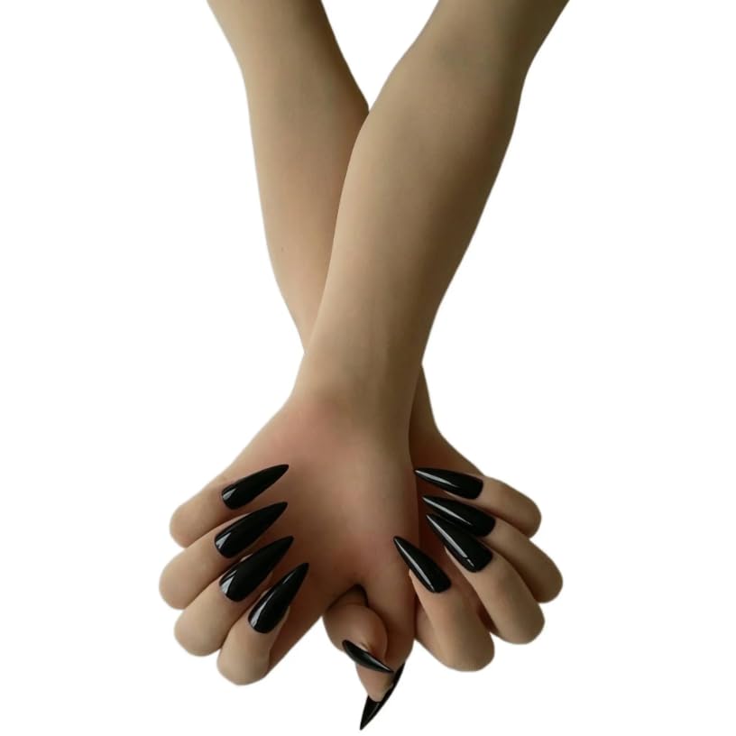 Generisch Ultra Thin Breathable Split Five Finger Gloves Sheer Stocking Fabric Transparent Opera Length for Cosplay, Nail Art Display and Photography, HEI-CJ-FUSI, Einheitsgröße