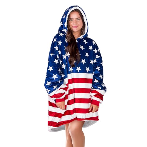 Image of Bare Home Wearable Blanket Hoodie - Soft Plush Sherpa - Warm and Cozy - Oversized Wearable Blanket