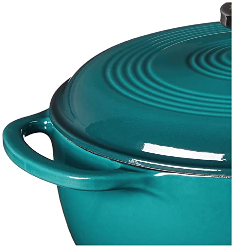 Image of Lodge Essential Enamel Cast Iron Dutch Oven, 4.5 Quart, Lagoon | Oven-Safe Enamel Cookware up to 500F, Heat-Retaining Braising & Roasting Pot, PFAS-Free & Induction-Safe Enameled Cookware