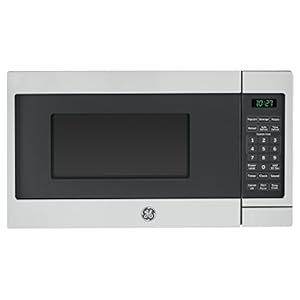 GE Countertop Microwave Oven | 0.7 Cubic Feet Capacity, 700 Watts | Kitchen Essentials for the Countertop or Dorm Room | Stainless Steel
