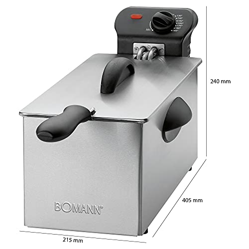 Bomann® Fritteuse mit 3L Kapazität | Friteuse mit Fett | Friteuse Öl mit Kaltzonentechnik & Abtropfvorrichtung | Fritteusen mit stufenlos regelbarerem Thermostat | 2000W | Gastro Friteuse FR 2264 CB – Bild 7