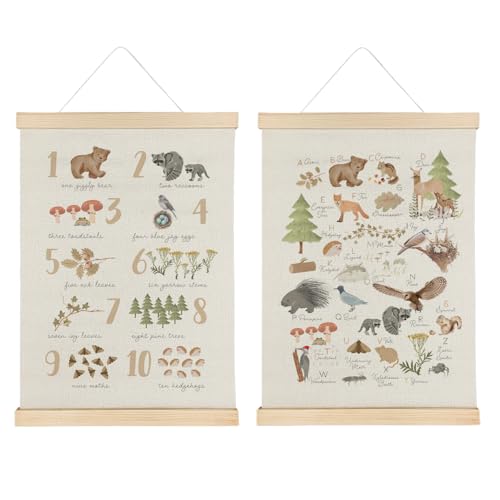 Image of Qvapt Wild Animal Alphabet Poster,Abc Posters for Classroom Wall,Kids Alphabet Wall Decor Animal Posters 12x16, Classroom Posters with Hanger, Set of 2