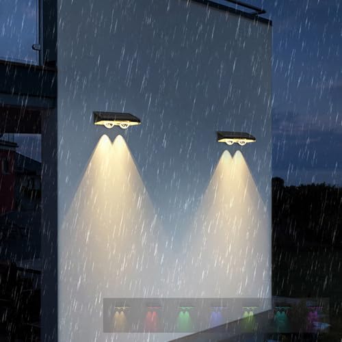Apliques de pared exterior solar IP65 impermeables con iluminación decorativa RGB para terraza