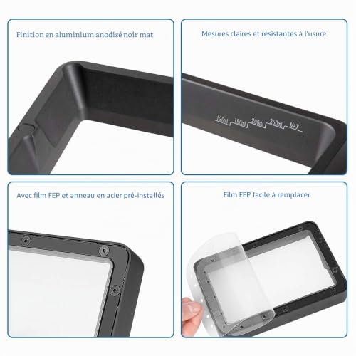 Sovol Réservoir en résine aluminium anodisé avec film FEP et cadre en métal pour Photon/Photon Mono 4K/Mars/Mars Pro/Mars 2 Pro – vue 2