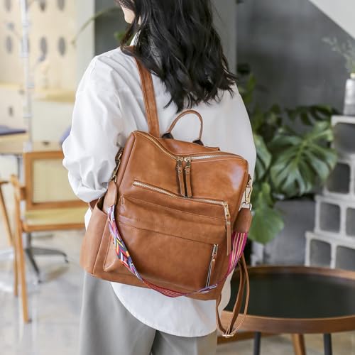 Image of Women's Fashion Backpack Purse for Women Leather Multipurpose Design Ladies Shoulder Bag Travel bag Satchel Handbags