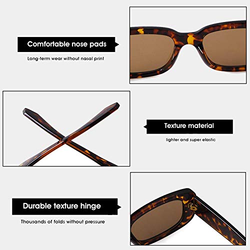 Image of IFLASH Rectangle Sunglasses for Women Retro Fashion Sunglasses UV 400 Protection Square Frame Eyewear