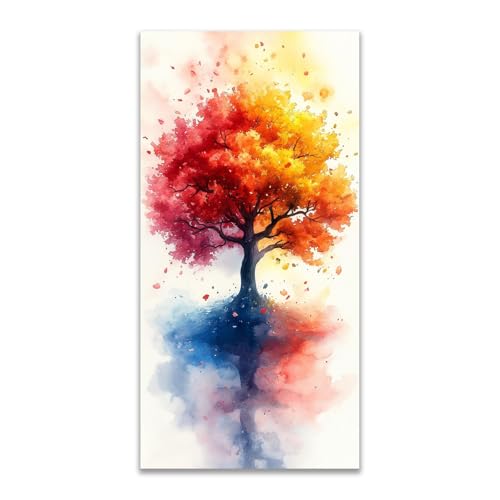 Toile Arbre de Vie coloré pour décoration murale de salon et chambre chaleureuse