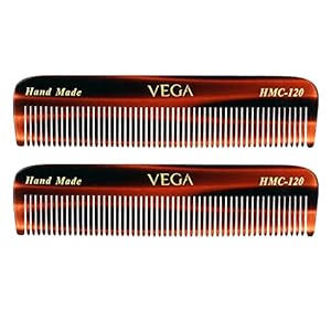 VEGA Pocket Comb, Brown (Pack of 2)
