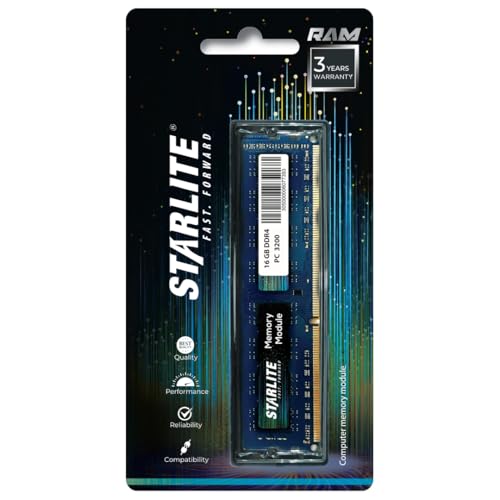 Image of STARLITE 16GB DDR4 RAM for Desktop | 3200MHz Long DIMM | CL22 | 240-Pin | PC4-25600 High-Performance Desktop Memory Module