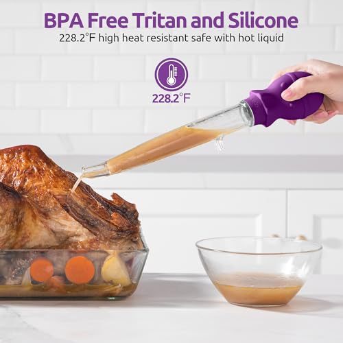Image of U-Taste Turkey Baster for Cooking, Large Basting Bulb with Brush, Purple