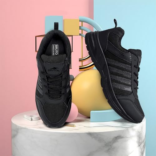 Image of BRUTON Black Men's Trendy Walking Shoes Regular Shoe Yoga Shoes for Men's & Boy's