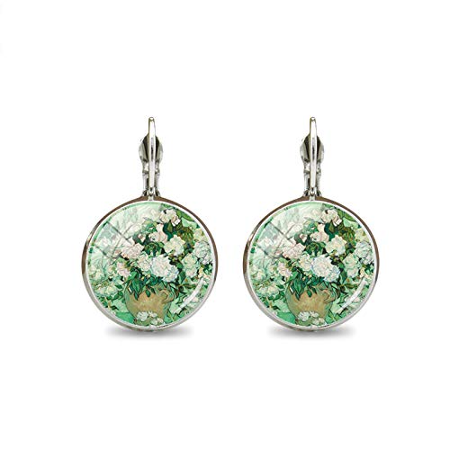 Portachiavi fatto a mano con ciondolo a cupola in vetro sigillato con immagine artistica