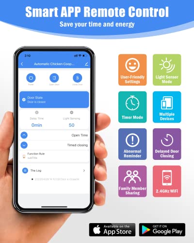 PETNF 2023 Smart App Automatische Hühnerstall-Tür, Hühnertür mit Smart App-Öffner, Raubtier-resistent, Anti-Pinch-Schutz… – Bild 5