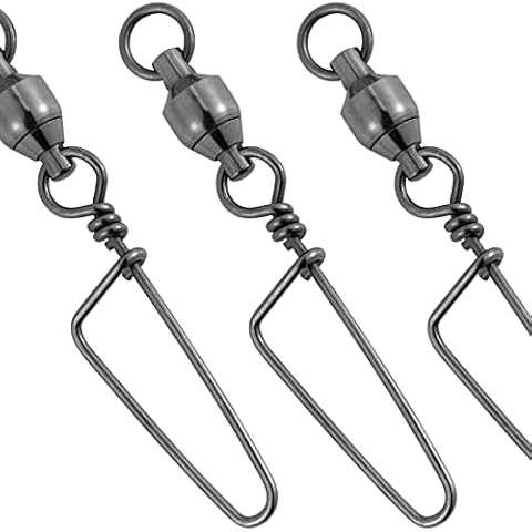 Dr.Fish 20 Pack Ball Bearing Snap Swivels Fishing Tackle, Coastlock Snap Swivel Saltwater Fishing Swivels Stainless Steel Rust Resistant Freshwater Saltwater Fishing Gear Accessories 78LB Cover