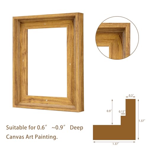 Image of Canvas Frames for 20 inchx24 inchPaintings with 0.6 inch~0.9 inch Deep Walnut | VAREIHNAZ Canvas Floater Frames for 20 inchx24 inchCanvas Paintings,Floating Frames for Wall Decor,No Glass or Back(Walnut)