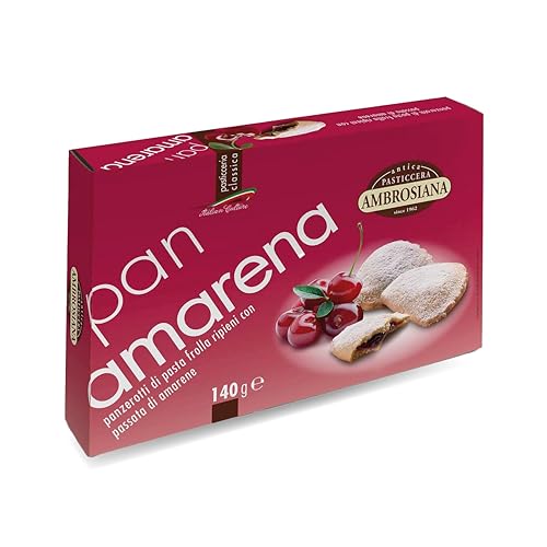 Pasticceria Ambrosiana Pan Amarena Kekse – 140g – italienische Kekse, Kaffee Kekse, Plätzchen, Gebäck
