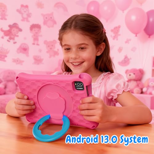 Image of Kids Tablet, 10.1 inch Android Tablet, 12GB+64GB, 1TB Expandable, 5G WiFi 6, BT 5.0, Quad-Core, 6000mAh, Dual Camera, AWAWA Parental Control Mode, Blue Light Eye Protection Screen with Case.