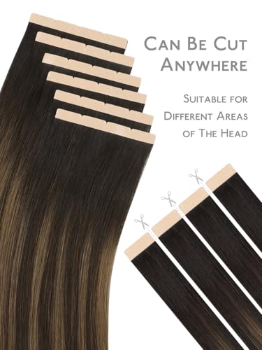 Image of WENNALIFE 3.15 inch Wide Tape in Hair Extensions Human Hair, Tape in Weft