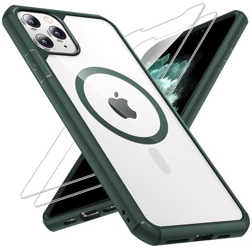 Image of TAURI for iPhone 11 Pro Max Case, Compatible with MagSafe, Green