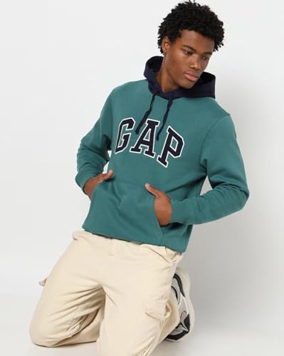 Image of Gap Men Embroidered Relaxed Fit Full Sleeve Hoodie