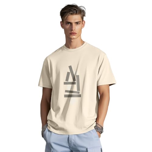 Image of Nobero 100% Cotton T Shirts for Men Stylish | Regular Fit | Graphic Printed T Shirts for Men 180 GSM Combed Cotton | Round Neck Half Sleeve