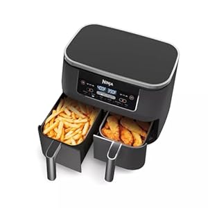 Ninja Foodi DZ201 6-in-1 8-qt DualZone 2-Basket Air Fryer - Smart Finish, Match Cook, Wide Temp Range, Dishwasher-Safe, Stainless Steel, Digital Control, XL Capacity, Healthy Cooking Ninja Foodi DZ201 6 in 1 8 qt DualZone 2 Basket Air Fryer Smart Finish Match Cook Wide Temp Range Dishwasher Safe Stainless Steel Digital Control XL Capacity Healthy Cooking