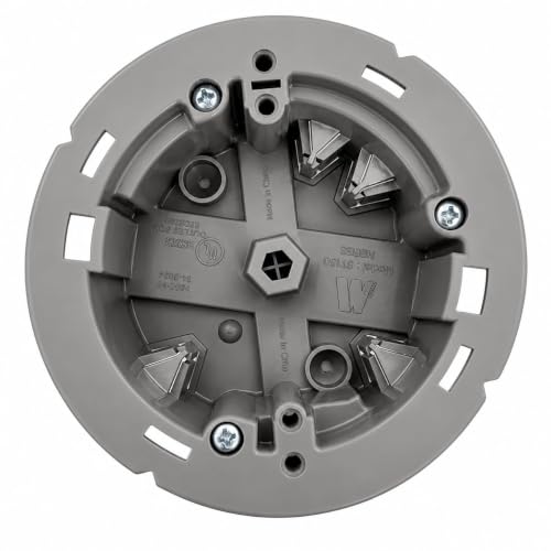 Image of SmarToggle 3.5 inch Round Ceiling Light Fixture Box - Old Work Electrical Box for Stud or No-Stud Mount |Rated 50 lbs | 3 /4 inch Toggle Depth | Pilot Locator & Integrated Hole Saw, 3-Pack