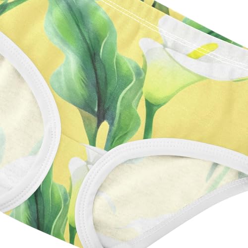 Calla Lilies Green Leaves Yellow Toddler Girls Underwear 2t Cotton Panties for Girl Flower Briefs Undies Kids4