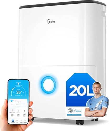 Midea Deshumidificador de Humedad 20L Silencioso | WiFi/App, Modo Secado de Ropa y Auto Antihumedad,...