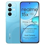 realme 15X 5G Smartphone 8+128GB, 6.8-inch Screen, 144Hz Display,7000mAh Battery, 60W Fast Charging, 50+50MP AI Camera,Dimensity 6300 6nm Octa-core chipset Processor, IP69, Aqua Blue