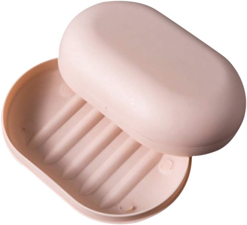 Jabonera para jabonera, fácil limpieza, bandeja de jabón para ducha, baño, cocina, para baño, campamento (rosa)
