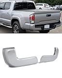 SAIQINGSP Silver Sky Rear Bumper End Cap Compatible with 2016-2023 Toyota Tacoma W/O Sensor Holes Left+Right Set Replace for TO1105133,TO1104133