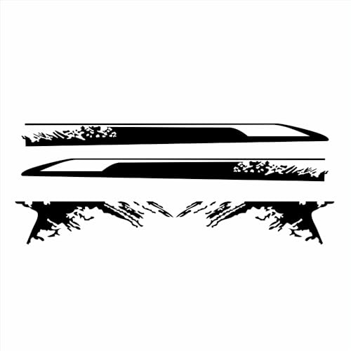 Image of Car Decal Bed Mud Splash Kit Graphic Decal Self-Adhesive Adjustable Gloss Sports Stripe car Sticker Decorative for Pickup Truck Body Sticker taildoor Vinyl Decal Accessories 4PCS(Black)