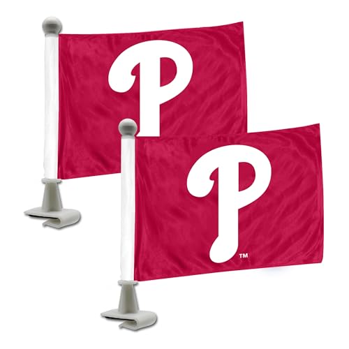 FANMATS 61850 Philadelphia Phillies Ambassador Car Flags - 2 Pack Mini Auto Flags, 4in X 6in, Perfect for Hood or Trunk