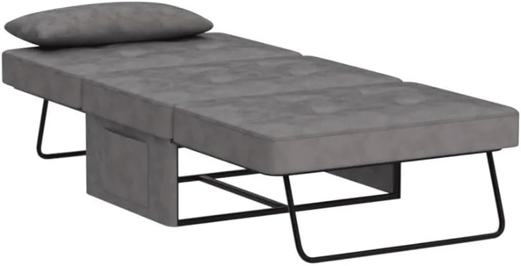 Recline Linen Guest and Folding Bed Multi-Function Adjustable Sleeper Chair with Pillow Convertible