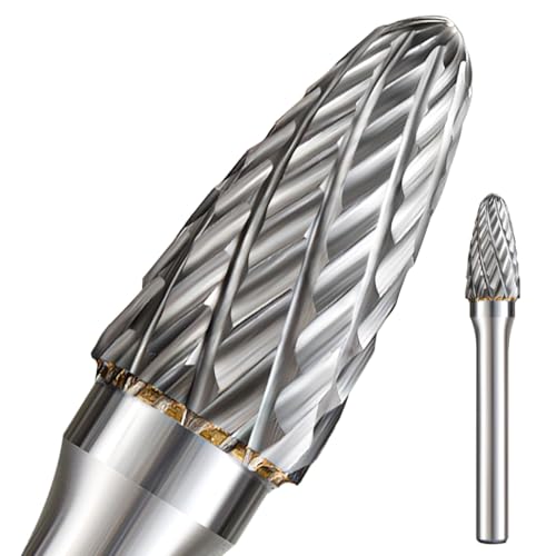 1/4 Hartmetall-Frässtift-Set, 1/4-Zoll-Schaft mit großem Buchenhalter, Schleif-Bits für Metall, Drehwerkzeug, Zubehör, Raspel, Schweißen, Holz, Stein für Milwaukee Dewalt, FO-4