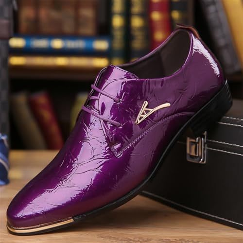 Mens Patent Leather Oxford Shoes Chunky Heels Rubber Sole Lace Up Cap Toe Dress Shoes Business Formal Prom Derby Shoes Casual Walking Shoes2