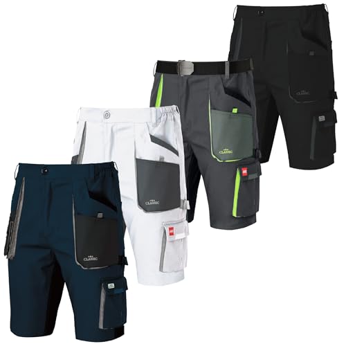 Art.Master Stretch Arbeit Shorts Herren Grau Größe 54 - robuste Sommer Arbeitshose kurz mit Multitasche und Cuttermessertasche - Arbeitsshorts passend für Elektroinstallation Werkstatt Industrie Lager